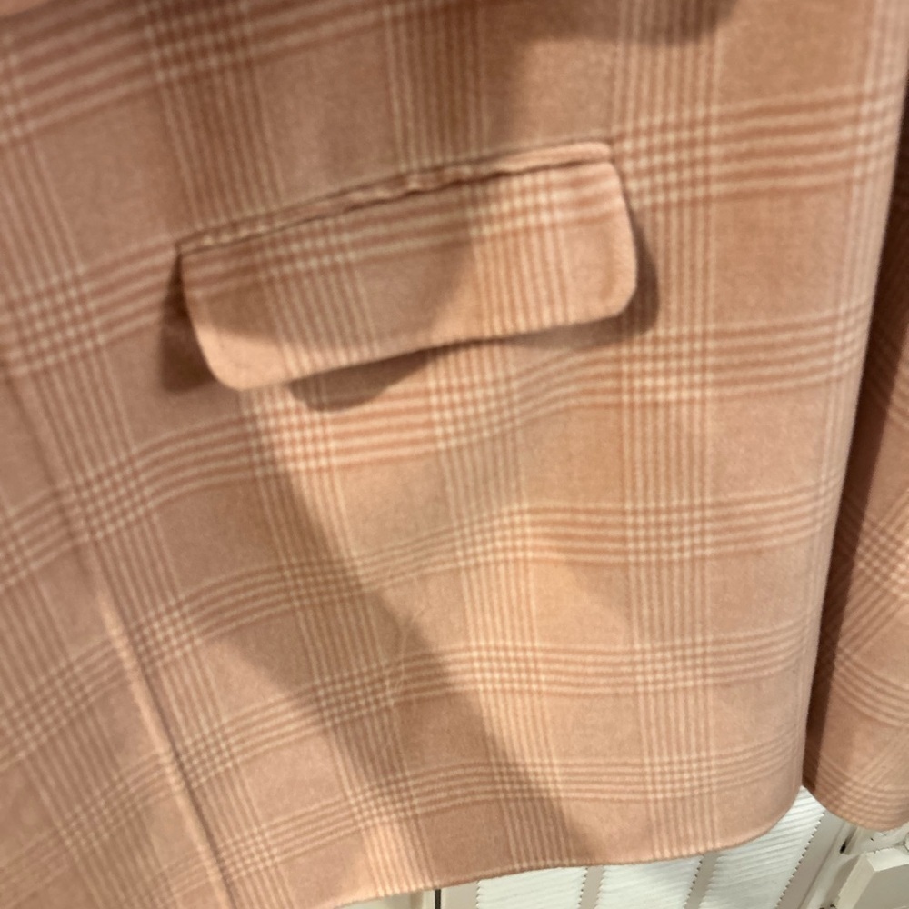 Sezane pink plaid Devan Cape - Picture 5 of 8